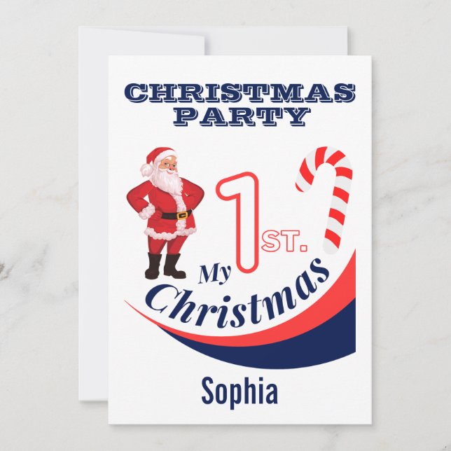  Christmas Baby "My 1st Christmas" Invitation (Front)