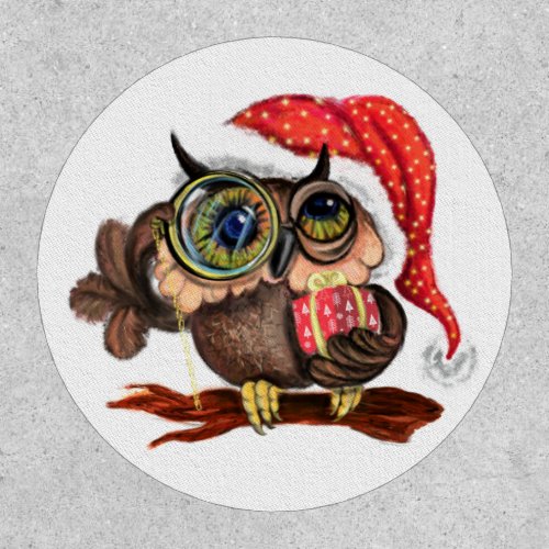 Christmas Baby Owl with Gift Patch