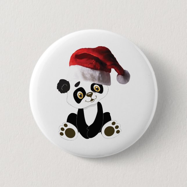 christmas baby panda bear button (Front)