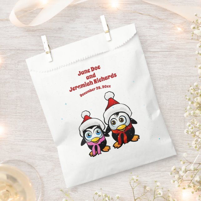 Christmas Baby Penguins Favor Bag (Clipped)