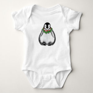 Christmas baby penquin baby bodysuit