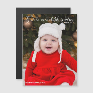 Christmas Baby Photo Birth Announcement Magnet