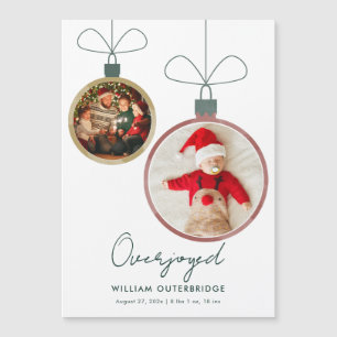 Christmas Baby Photo Birth Announcement Magnet