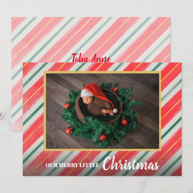 Christmas Baby Photo Birth Announcements (Front/Back)