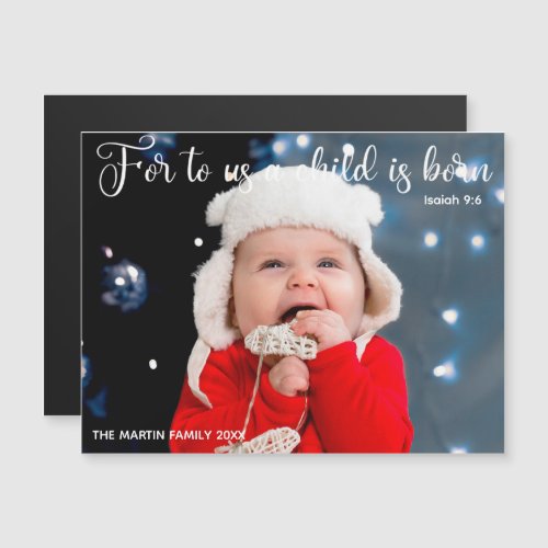 Christmas Baby Photo Religious Verse Magnet Card