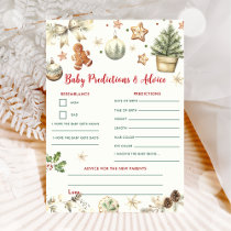 Christmas Baby Predictions & Advice Game Card