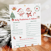 Christmas Baby Predictions & Advice Game Card