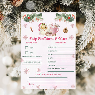 Christmas Baby Predictions & Advice Game Card