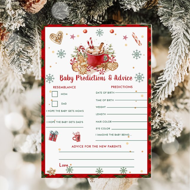 Christmas Baby Predictions & Advice Game Card (Creator Uploaded)