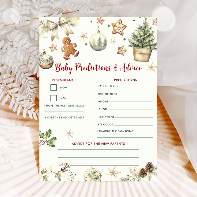 Christmas Baby Predictions & Advice Game Card (Creator Uploaded)