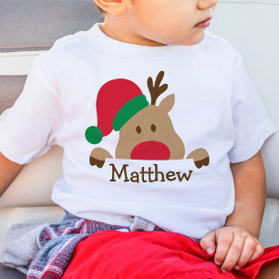 Christmas Baby Reindeer Personalized Kid T-Shirt