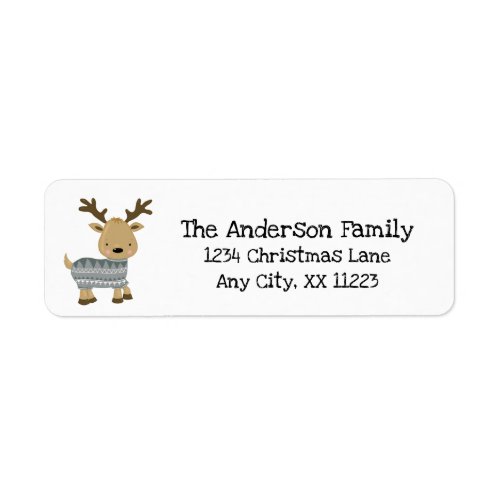 Christmas Baby Reindeer return address Label