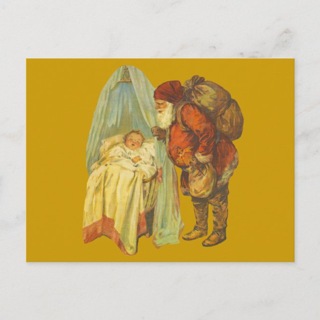 Christmas Baby Santa Clause Vintage Holiday Postcard (Front)