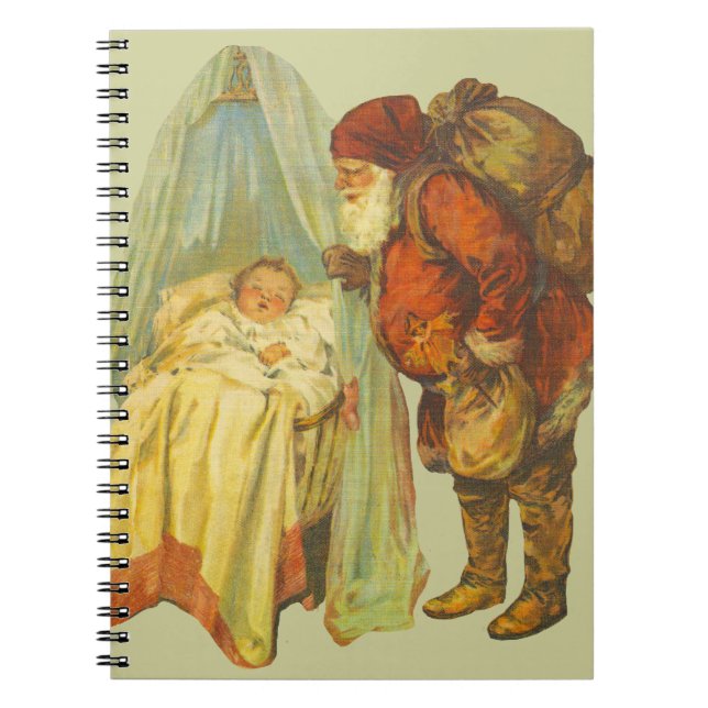 Christmas Baby Santa Clause Vintage Notebook (Front)