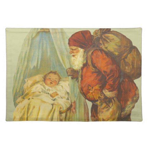 Christmas Baby Santa Clause Vintage Placemat