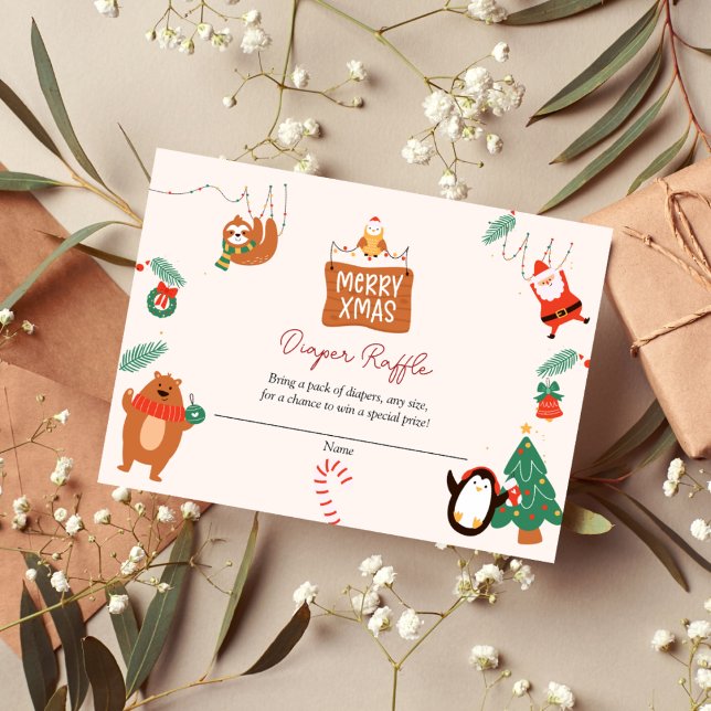 Christmas Baby Santa Diaper Raffle Ticket Enclosure Card (Creator Uploaded)