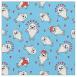 Christmas Baby Seal Pups Animal Winter Pattern Fabric