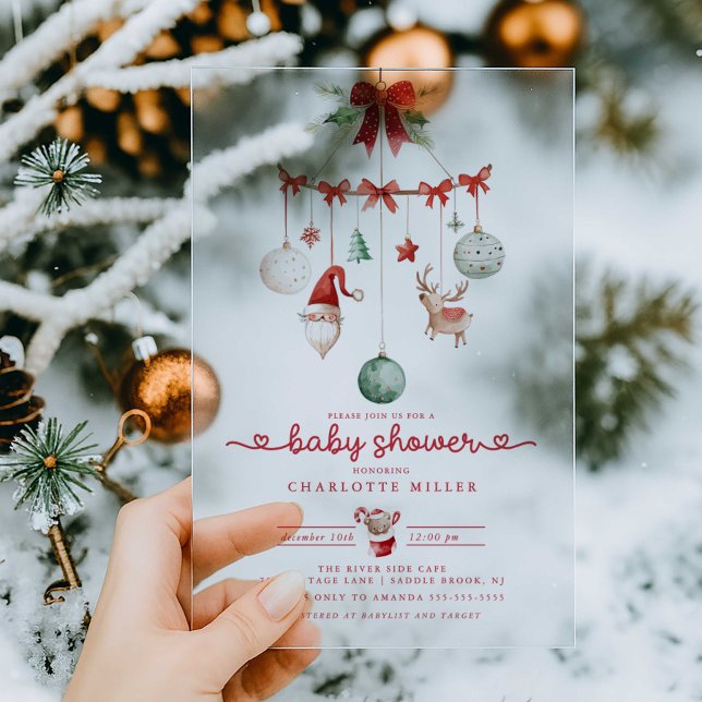 Christmas Baby Shower Acrylic Invitation (Creator Uploaded)