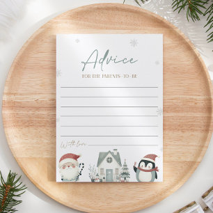 Christmas Baby Shower Advice For The Parents Card