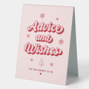 Christmas Baby Shower Advice & Wishes Table Tent