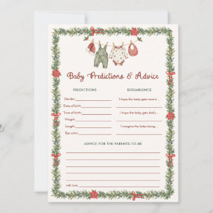 Christmas Baby Shower Baby Predictions & Advice Invitation