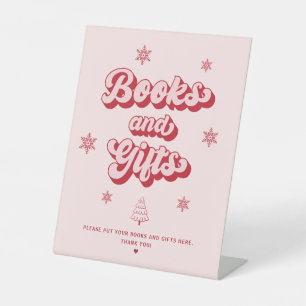 Christmas Baby Shower Books and Gifts Pedestal Sign