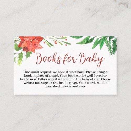 Christmas Baby Shower Books for Baby Business Card