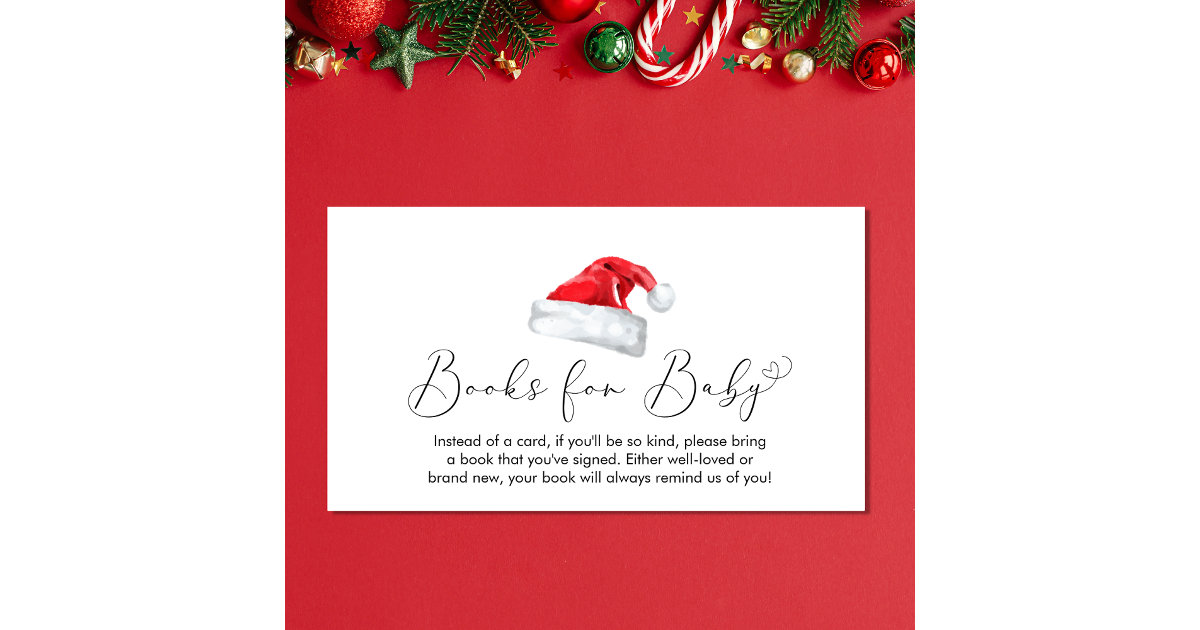 Christmas Baby Shower Books For Baby Enclosure Card Zazzle