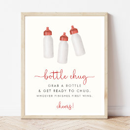 Christmas Baby Shower Bottle Chug Game Sign