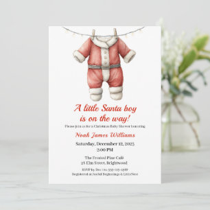 Christmas Baby Shower Boy Santa Baby Invitation