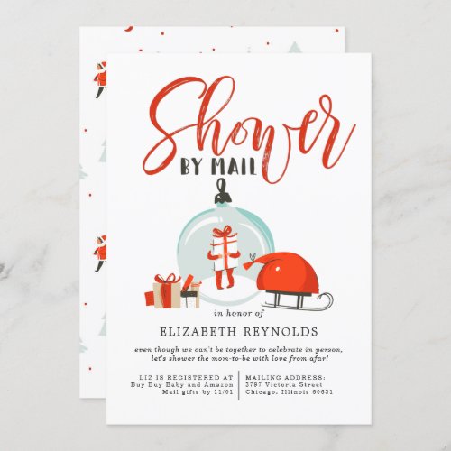 Christmas Baby Shower by Mail Invitation
