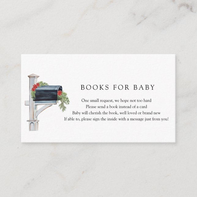 Christmas Baby Shower by Mail Send a Book Enclosure Card (Front)