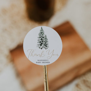 Christmas Baby Shower Classic Round Sticker