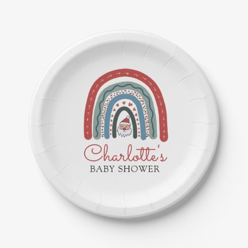 Christmas Baby Shower Classic Round Sticker Paper  Paper Plates