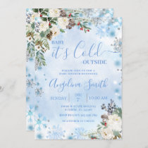 Christmas Baby Shower Cold Outside Snowflake Invitation