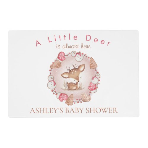 Christmas Baby Shower Deer Paper Placemat