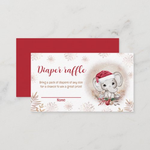 Christmas Baby Shower Diaper Raffle Card