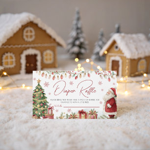 Christmas Baby Shower Diaper Raffle Card