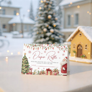 Christmas Baby Shower Diaper Raffle Card