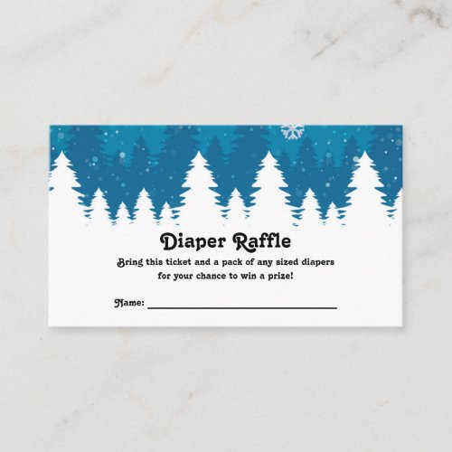 Christmas Baby Shower Diaper Raffle Enclosure Card