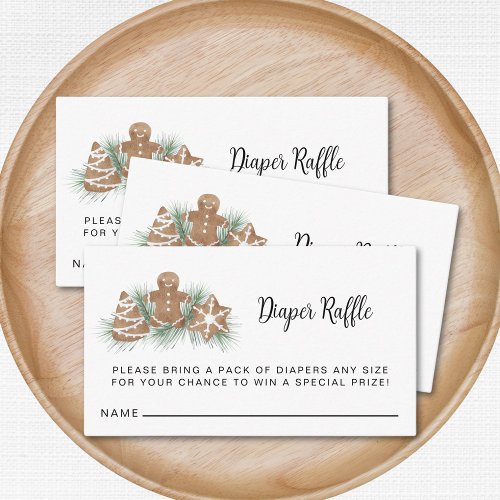 Christmas Baby Shower Diaper Raffle  Enclosure Card