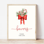 Christmas Baby Shower Favors Sign<br><div class="desc">Editable Christmas Sign for holiday themed baby showers,  birthday parties,  or events</div>