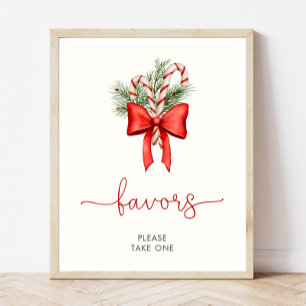 Christmas Baby Shower Favors Sign