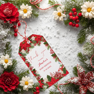 Christmas baby shower festive gift tags