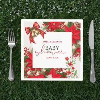 Christmas baby shower festive napkins