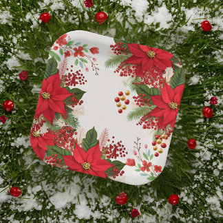Christmas baby shower festive paper plates