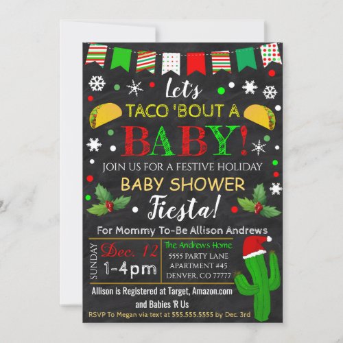 Christmas Baby Shower Fiesta Invitation