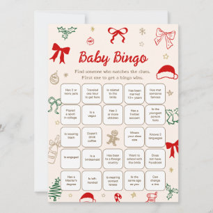 Christmas Baby Shower Find the Guest Bingo Card