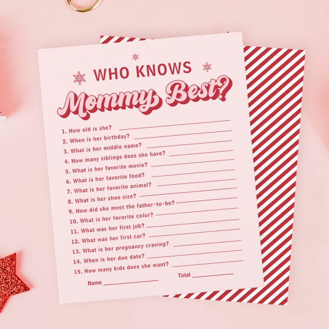 Christmas Baby Shower Game Who Knows Mommy Best  (Creator Uploaded)