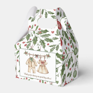 Christmas Baby Shower gender reveal favor box